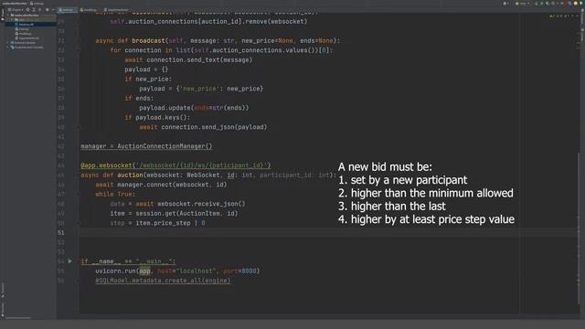 Python Websockets tutorial: build a real-time Auction app. Part 1 — Backend смотреть онлайн