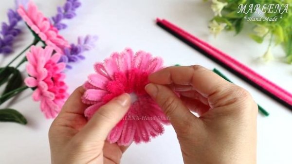 ?Цветы Герберы своими руками из синельной проволоки/Pipe Cleaner Flowers DIY