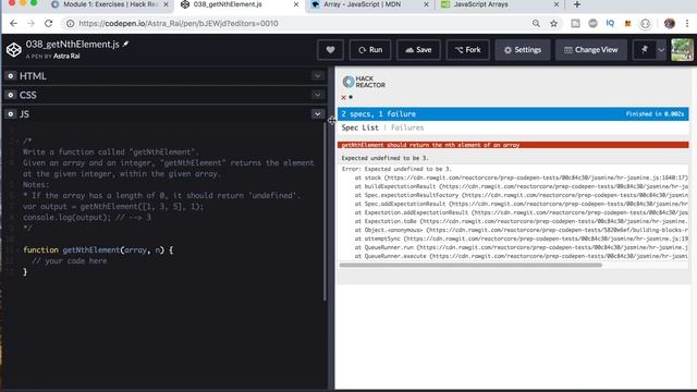 JavaScript Exercises | Hack Reactor's Bootcamp Prep | Module 1 | Exercise 038_getNthElement смотреть онлайн