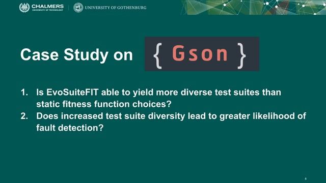 Generating Diverse Test Suites for Gson Through Adaptive Fitness Function Selection (SSBSE 2020) смотреть онлайн