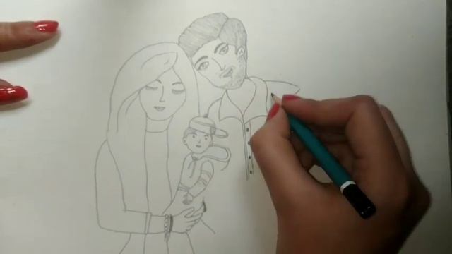 How to draw a family sketch/Unique family drawing/Easy Family drawing #sketching #familydrawing #ar смотреть онлайн