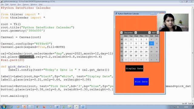 How to Create a Date Picker Calendar with Python Tkinter GUI смотреть онлайн