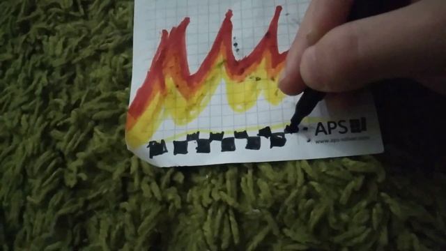 как нарисовать огонь и клетки?? смотреть онлайн