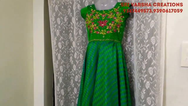 Lotus Design Computer Embroidery Work On Long Frock || Sri Varsha Creations 9347449573 смотреть онлайн