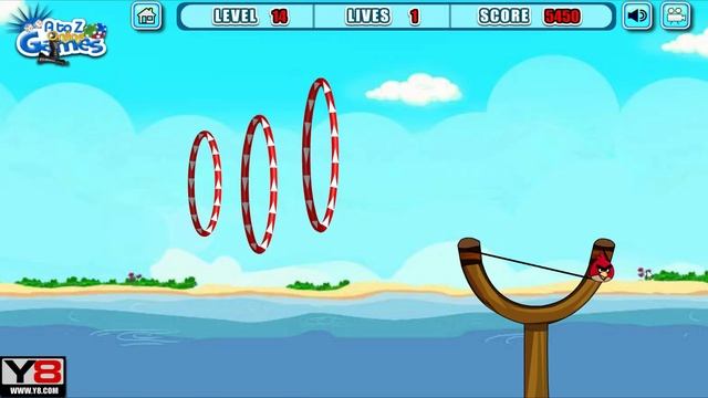 Angry Birds Slingshot Fun 2 - SHOOT THE TERENCE THROUGH ALL CIRCLE RINGS! смотреть онлайн