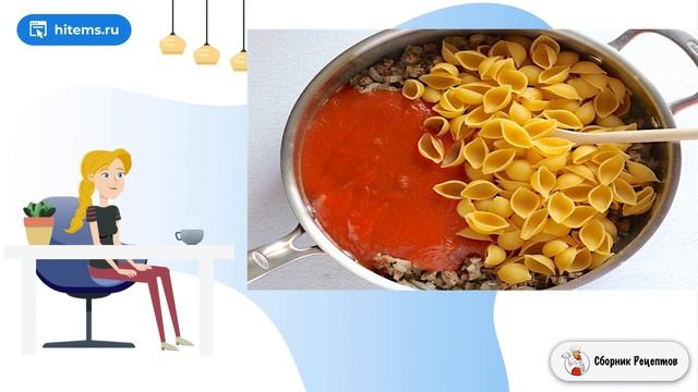 Ракушки с фаршем в томатном соусе. В домашних условиях классический рецепт смотреть онлайн