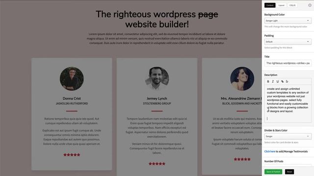 Personalise Testimonial Slider with Star Rating - WP Builder UIB - 553 смотреть онлайн