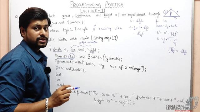 Lecture 11 | pow & sqrt Program | Area of Scalene & Equilateral Triangle |Java in Hindi | ICSE, IS смотреть онлайн