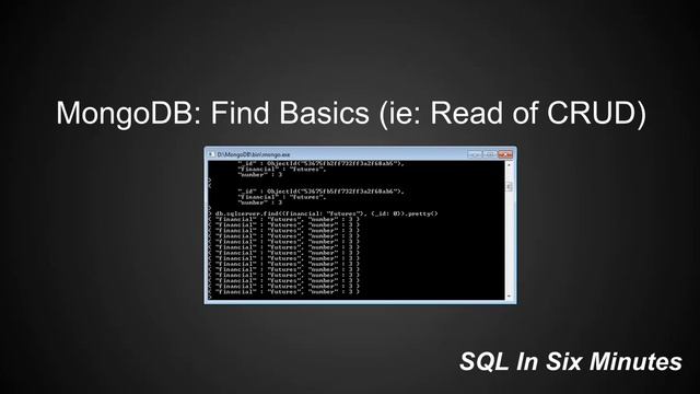 MongoDB: Find Basics (ie: Read of CRUD) смотреть онлайн