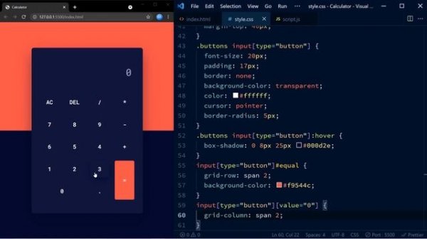 Calculator Using HTML, CSS And Javascript | With Source Code
