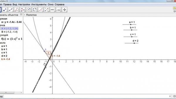 Геометрическое значение производной в GeoGebra