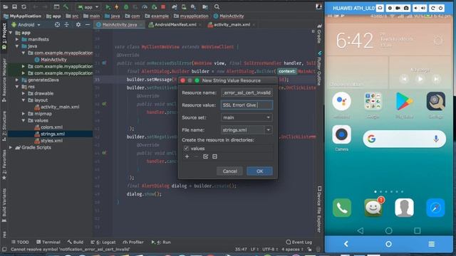 SSL Error Fix for WebView Android смотреть онлайн