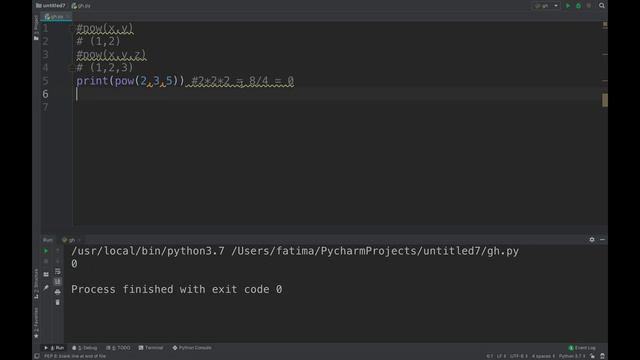 Pow() in python смотреть онлайн