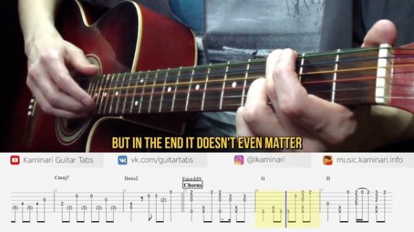 Linkin Park – In The End (fingerstyle guitar cover with free tabs and chords)