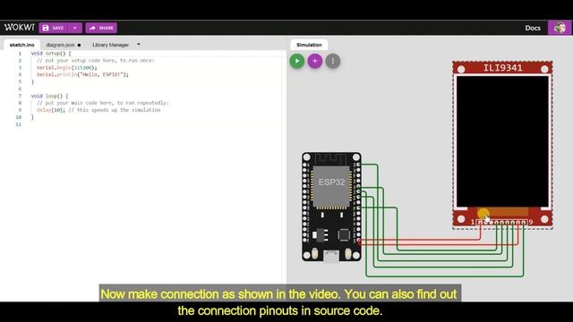 Graphic LCD ILI9341 Simulation with ESP32 смотреть онлайн