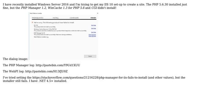 DevOps & SysAdmins: PHP Manager IIS fails to install on Windows Server 2016 (2 Solutions!!) смотреть онлайн