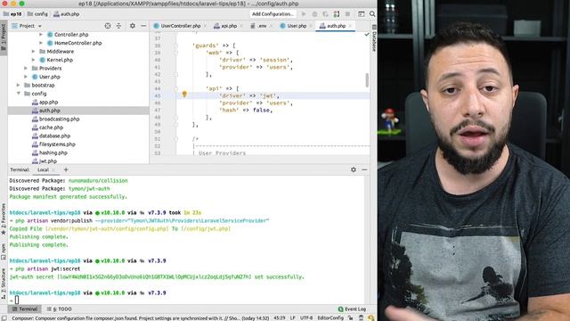 AUTENTICAÇÃO EM API REST UTILIZANDO JWT | LARAVEL TIPS #018 смотреть онлайн