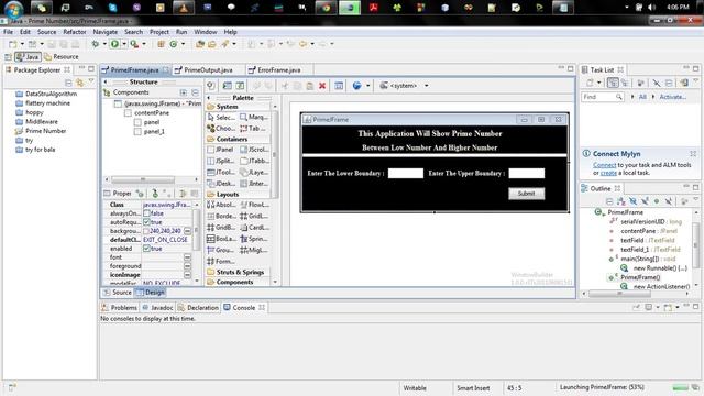 Java Code for Find the Prime Numbers between given two number. смотреть онлайн
