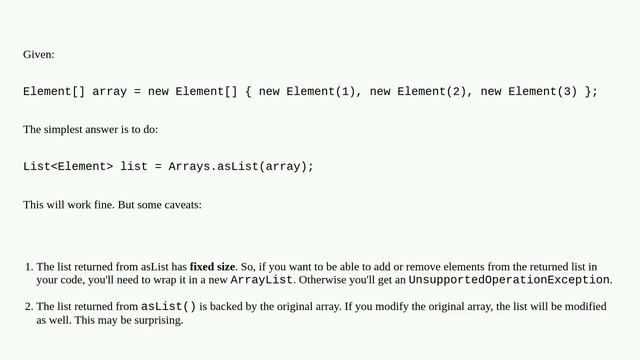 Create ArrayList from array смотреть онлайн