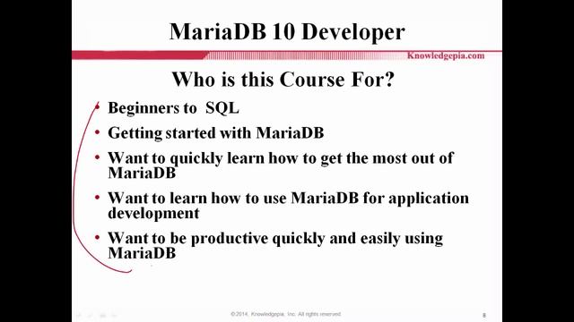 MariaDB 10 Developer Course Introduction смотреть онлайн