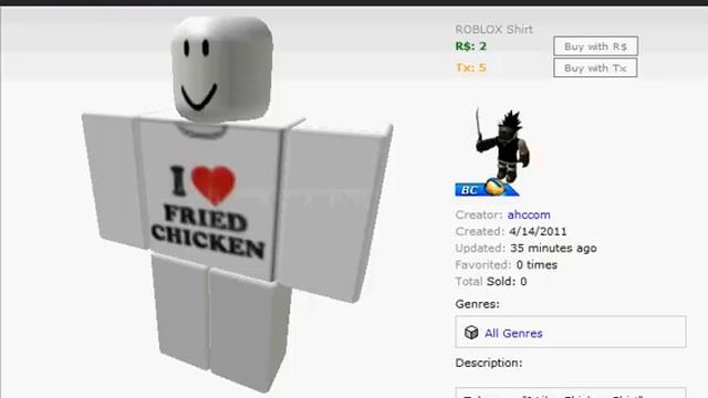 Telamon's " I like fried chicken " shirt, ROBLOX смотреть онлайн