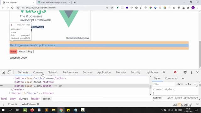 Belajar Vue.js - #21 Latihan Class Binding Part 2 смотреть онлайн