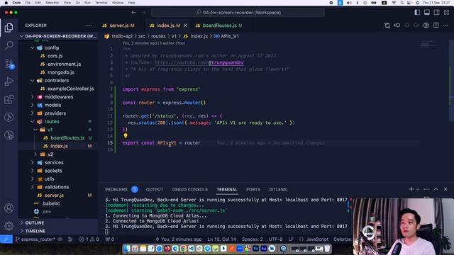 50. Viết API với Express Router, hiểu HTTP Status Codes | NodeJS + MongoDB | TrungQuanDev смотреть онлайн