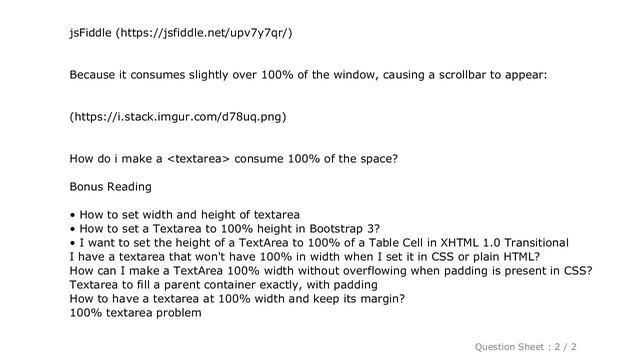 HTML : How to set textarea to 100% width and height? смотреть онлайн