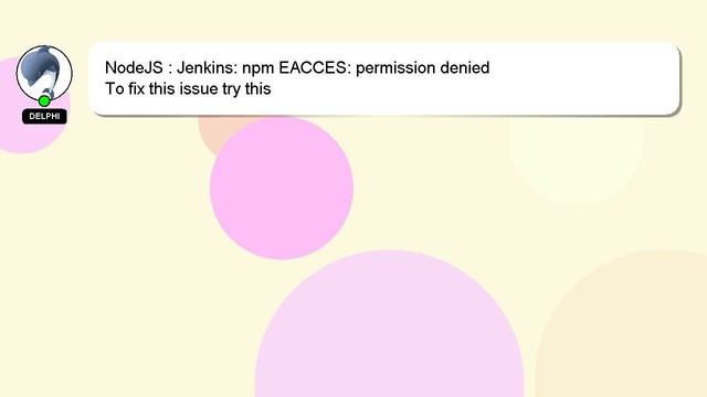 NodeJS : Jenkins: npm EACCES: permission denied смотреть онлайн