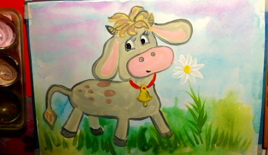 Как нарисовать сказочного бычка. смотреть онлайн