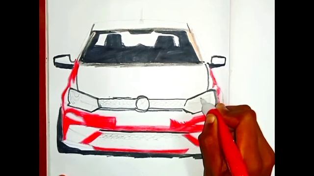 How to draw a Volkswagen polo | car drawing | how to draw a car | cartoon car drawing | race car | смотреть онлайн