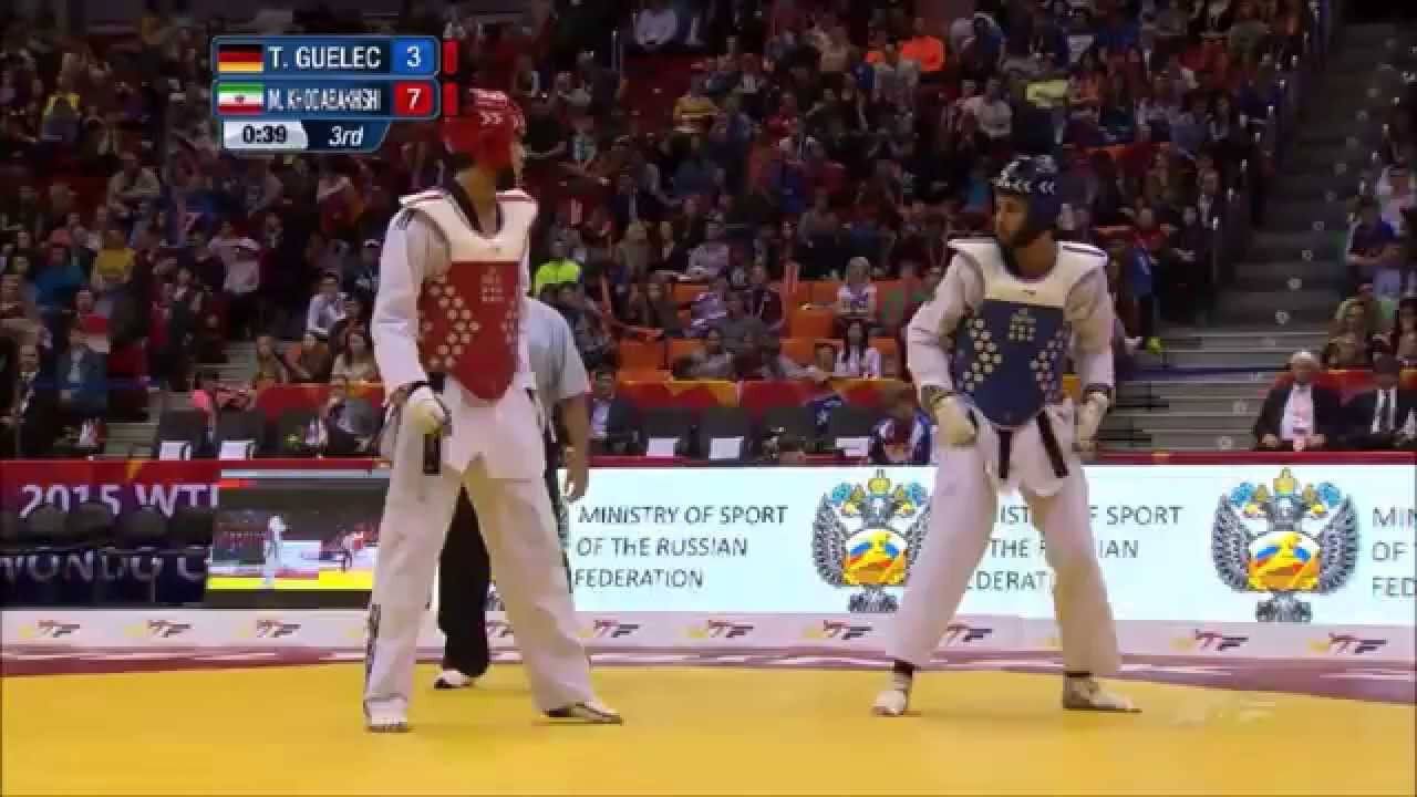 Taekwondo WTF. Чемпионат мира 2015. Semifinal. M-80. Guelec-Khodabakhshi. смотреть онлайн