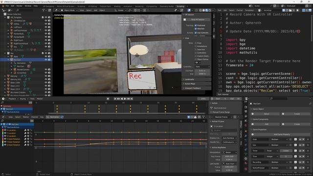 Capture camera animation in UPBGE 0.33+ with VR Controller смотреть онлайн