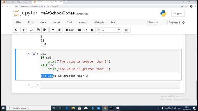 12 - Python Basics - Conditional satement( if elif else) CBSE Class 11/12 смотреть онлайн