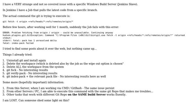 git fatal: pack has 1 unresolved delta (index-pack failed) (2 Solutions!!) смотреть онлайн