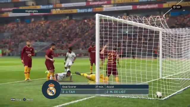 When Tah (Cb) play as a striker !!! PES 19 myclub online competition game highlights смотреть онлайн