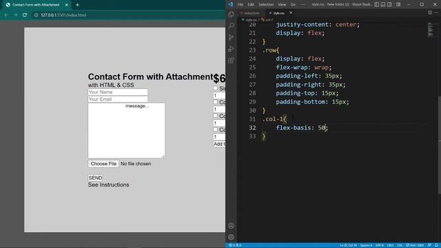 Contact Form With Attachment / with HTML & CSS смотреть онлайн