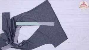 Обработка V образного выреза трикотажного изделия  Способ 2