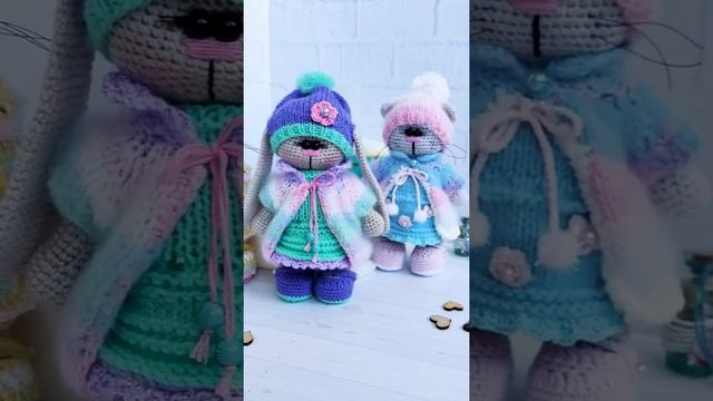 Игрушки ручной работы.Зайки и Кошечки Тильды .Видеообзор смотреть онлайн