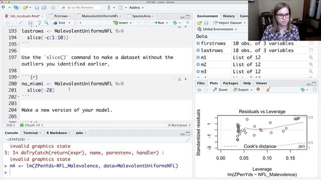 Checking for outliers in R (STAT 320, lab_residuals video 2 of 2) смотреть онлайн