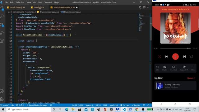 Learn React Native - Wynk animation. Using reanimated and gesture handler. смотреть онлайн