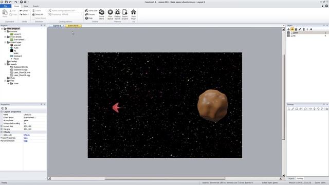 Construct 2 Tutorial - Lesson 001 - Building a basic space shooter смотреть онлайн