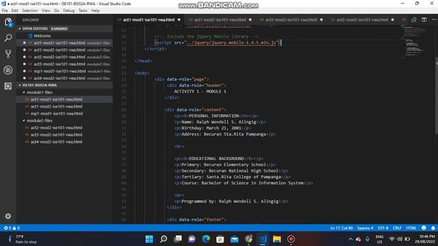 act1 mod1 ise101 rwa html смотреть онлайн