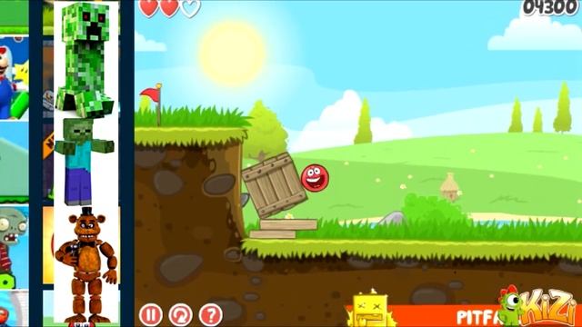 СУПЕР КРАСНЫЙ ШАРИК НУБИК СПАСАЕТ МИР!ЗОМБИ МАИНКРАФТ!ФРЕДИ!КРИПЕР!RED BALL! смотреть онлайн