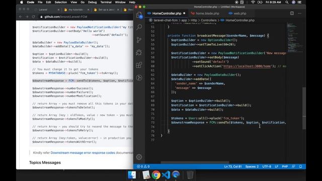 Laravel Realtime Chat App Tutorial x Firebase Cloud Messaging [FCM] - Using Laravel-FCM смотреть онлайн