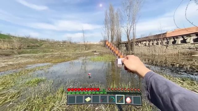 Minecraft RTX In Real Life POV - CRAFTING DIAMOND GUN MOD Survival Vs Real Life Texture Pack Film