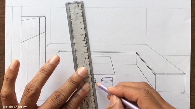 How to Draw a Kitchen using 1-Point Perspective Step by Step смотреть онлайн