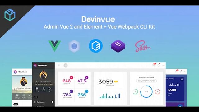 Devinvue - Admin Vue 2 and Element + Vue Webpack CLI Kit | Themeforest Website Templates and Themes смотреть онлайн