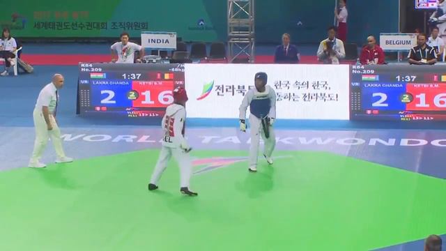 India Vs. Belgium Men -68 Kg (R64) WTF-World Taekwondo Championship 2017 - Muju смотреть онлайн
