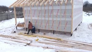 Внешняя отделка каркасного дома | МОНТАЖ ИМИТАЦИИ БРУСА | Часть 8